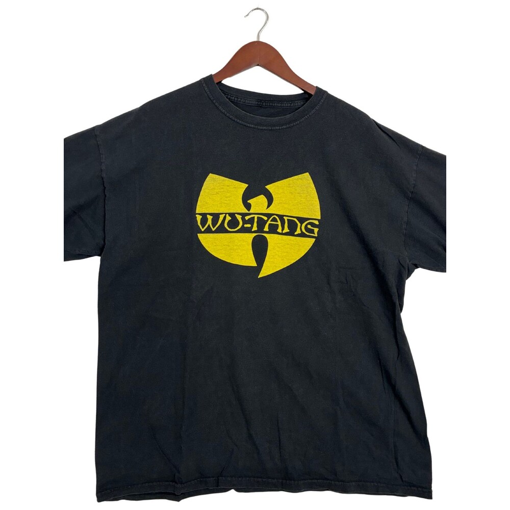 Wu-Tang Clan Shirt Mens 2XL Black Yellow Logo Hip Hop Rap Graphic Tee